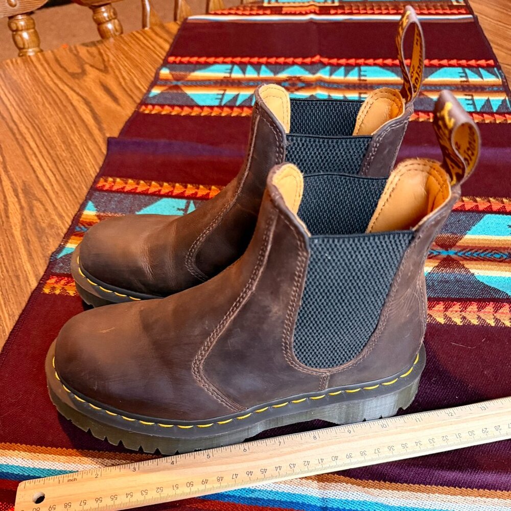 Dr. Martens 2976 Bex Crazy Horse Brown Leather Chelsea Boots - Barely Worn - Picture 7 of 8